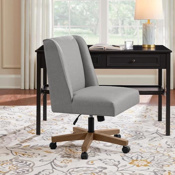 Office Chair Wingback Silhouette Charcoal Nailhead Trim