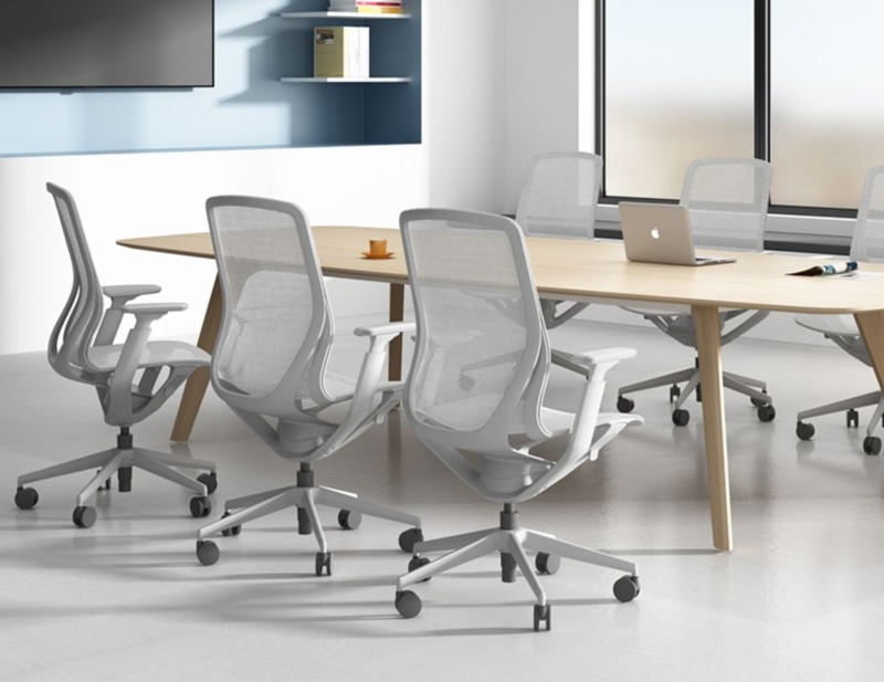 Office Chair with Adjustable Headrest & Mesh Backrest