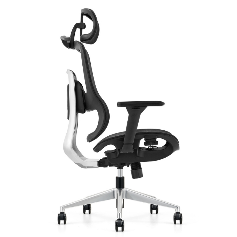 Office Chair with All-Mesh Construction & Aluminum Base, High Back