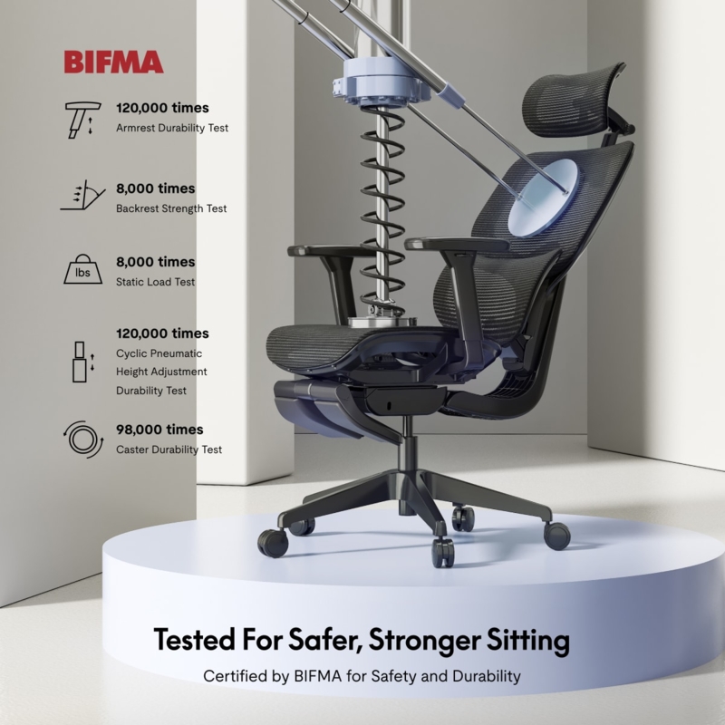 Office Chair with Articulated Lumbar Support & Breathable Mesh Back