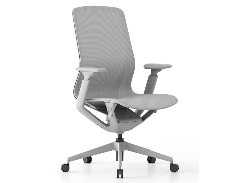 Office Chair with Breathable Mesh Back & White Frame