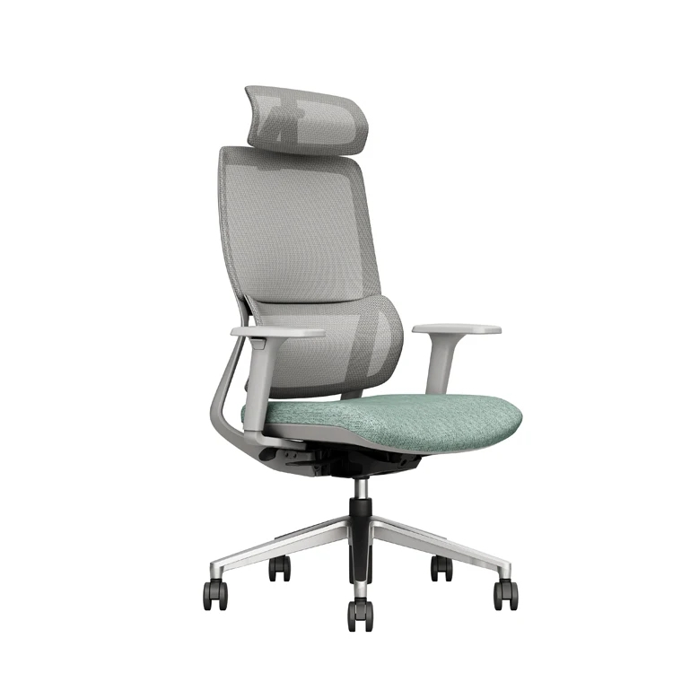 Office Chair with Contoured Silhouette & Mesh Backrest, Charcoal Grey