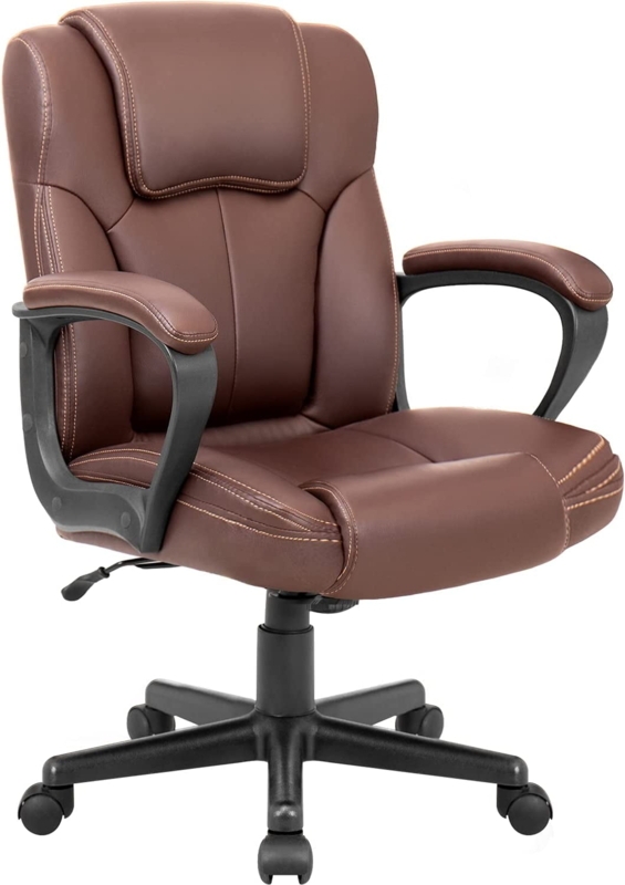 Office Chair with Height Adjustable Arms and Ergonomic Mid-Back