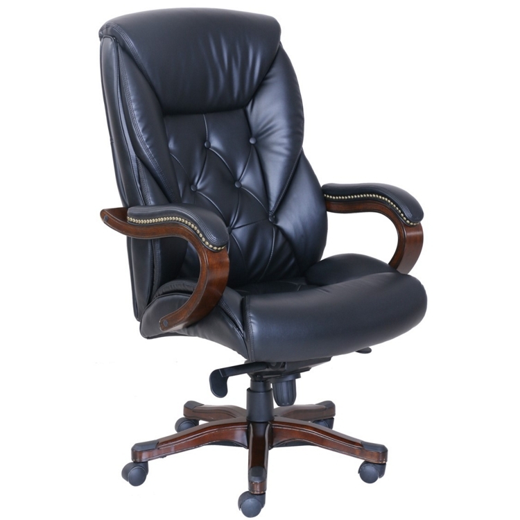 Office Chair with Nailhead Trim, Button Tufting, and Rolled Arms