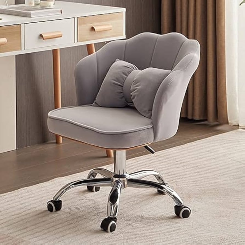 Office Chair with Petal-Shaped Backrest & Swivel Base