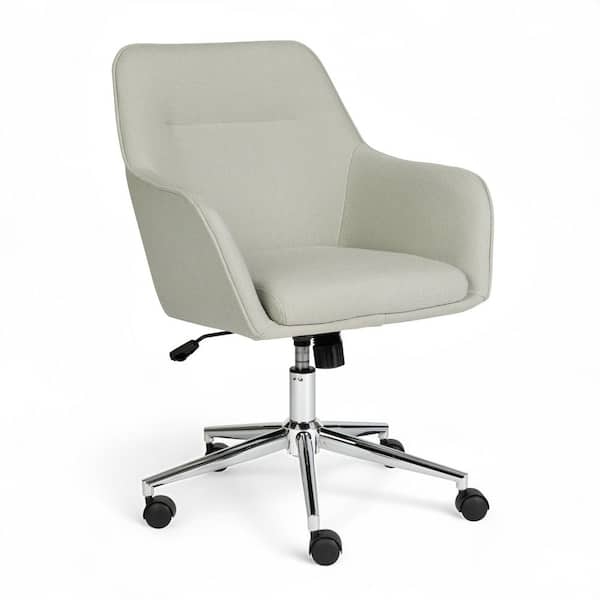 Office Chair with Polished Nickel Finish & Curved Back