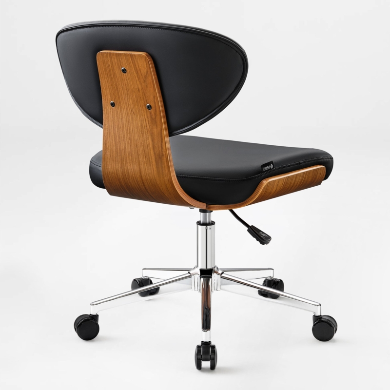 Office Chair with Quilted Stitching Detail and Armless Silhouette