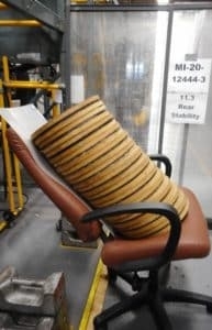 Office Chair with Ribbed Back & Chrome Frame, Mid-Century Modern Style