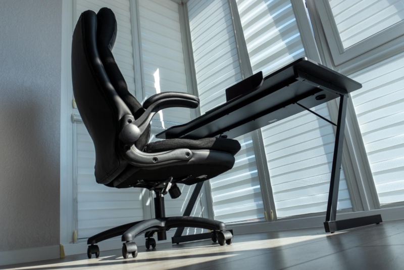 Office Chair with Sculpted Lumbar Support & Mesh Backrest, Black