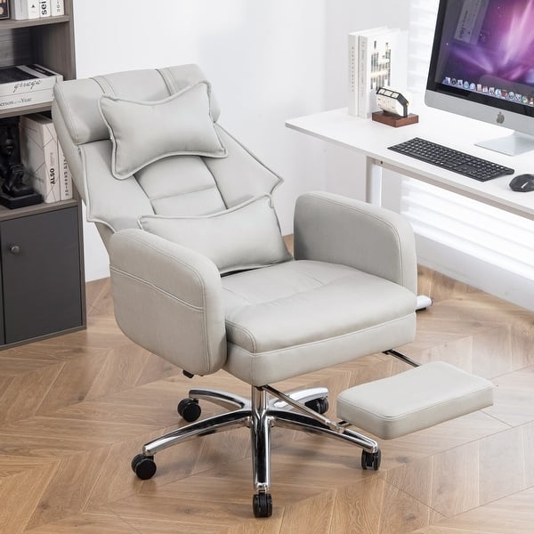 Office Chair with Wraparound Silhouette & White Base