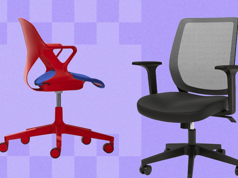 Office Chairs Vibrant Red Plastic Frame Mesh Back
