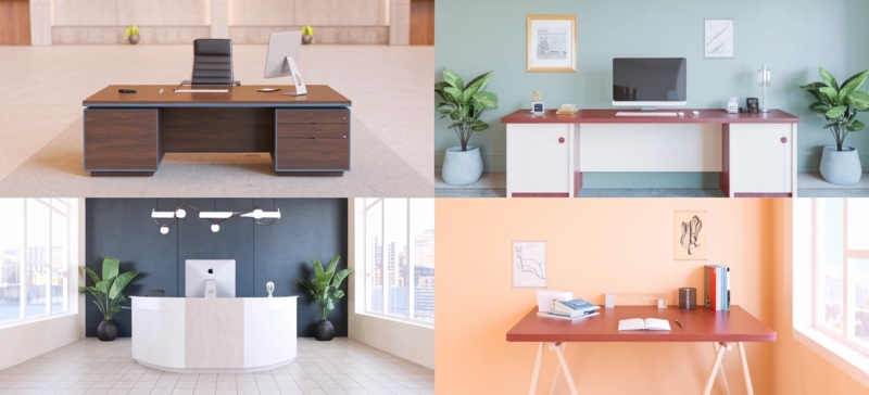 Office Desk Depth Comparison Annotated Diagram Wood Thin Legs