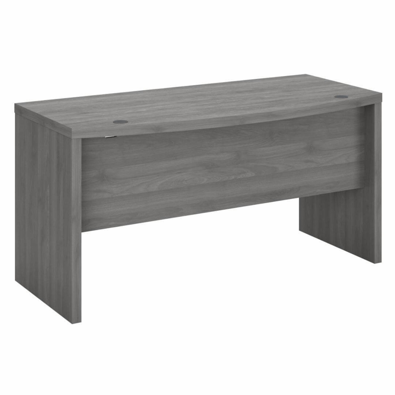 Office Desk Grey Wood White Contrasting Drawers Scandinavian Style