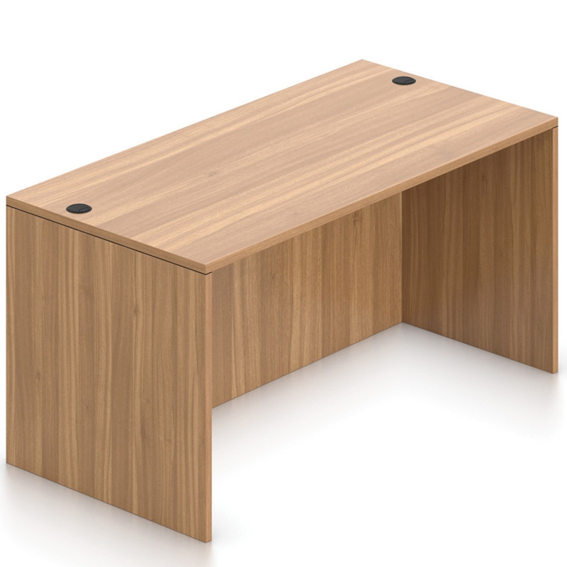 Office Desk Integrated Grommet Light Wood Modesty Panel Minimalist