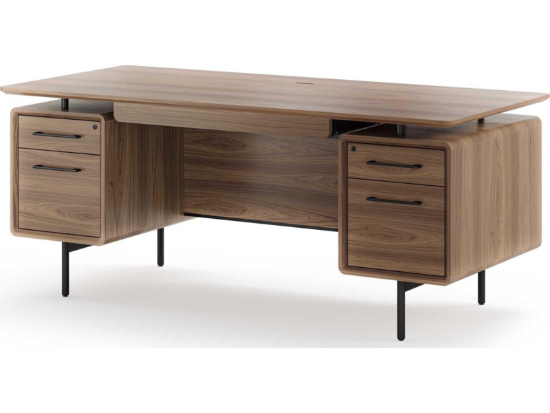 Office Desk L Shaped Configuration With Two Tone Finish