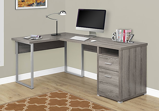 Office Desk L-Shaped with 2 Drawers & Thick Panel Construction