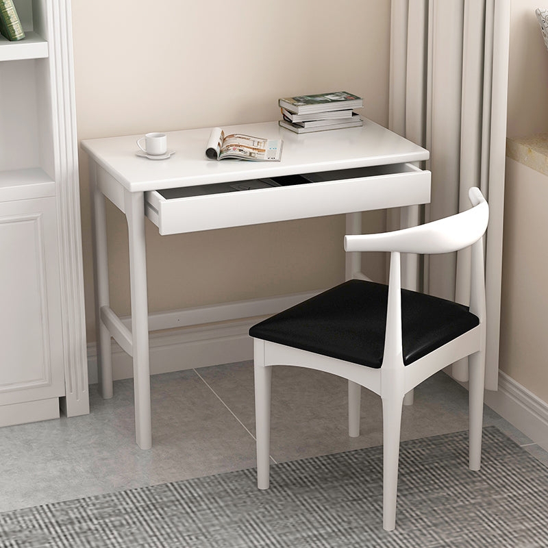 Office Desk with Architectural H-Shaped Base and Wood Grain Finish
