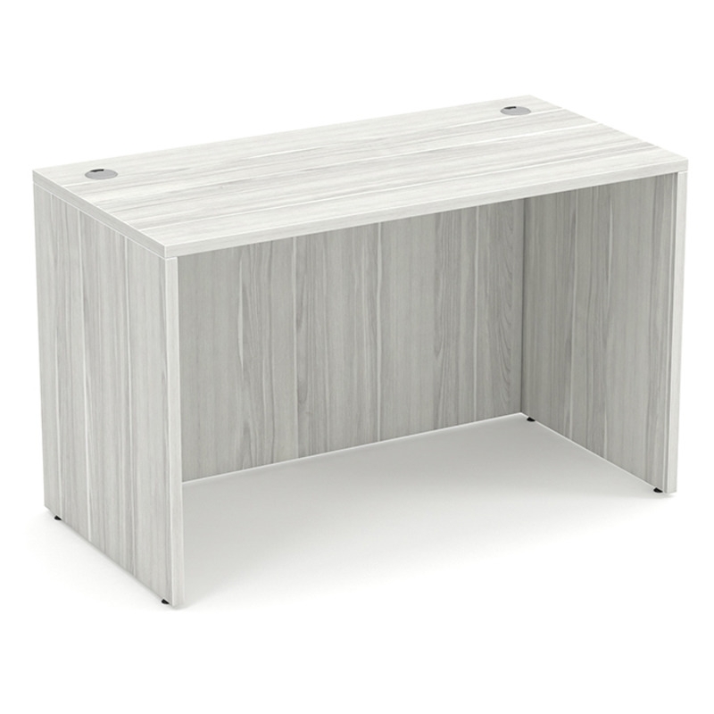 Office Desk with Slim Metal Frame, Silver Birch Finish