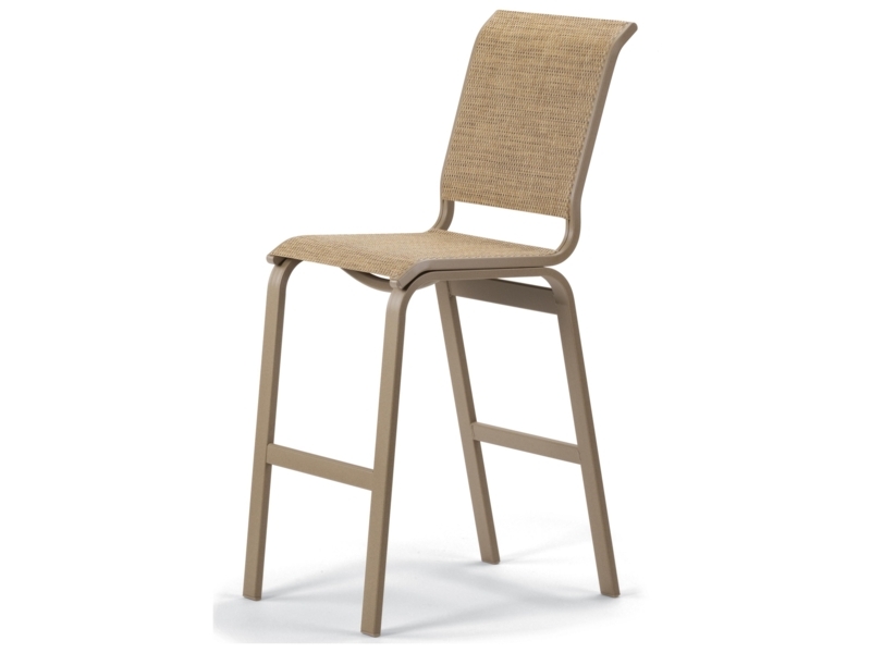 Outdoor Bar Stool Black Sling Fabric Mesh Minimalist Aluminum Chair