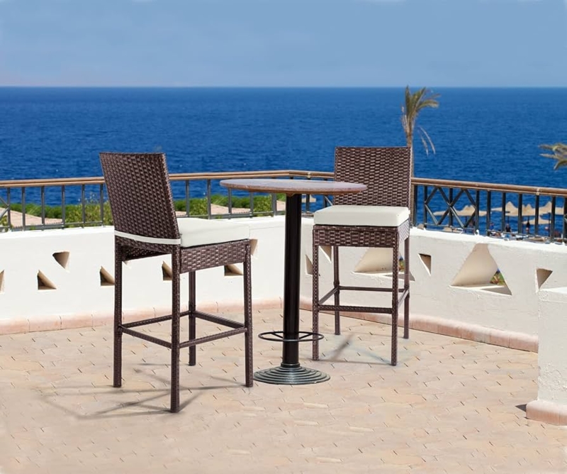 Outdoor Bar Stools All Weather Patio Bar Stools Armless Woven
