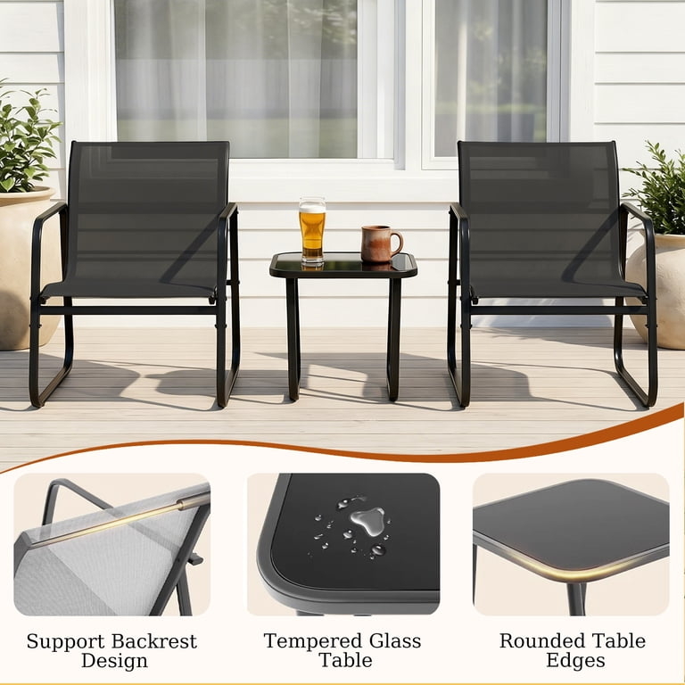 Outdoor Conversation Set: Breathable Mesh Poolside Styling