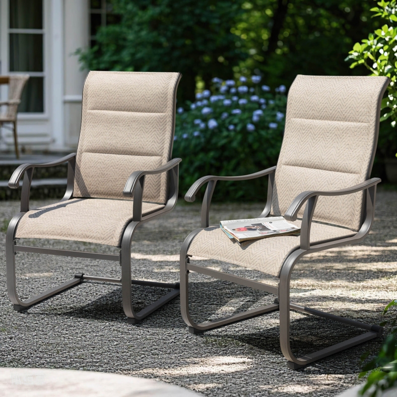 Outdoor Dining Set: Breathable Mesh Chairs with Mosaic Tabletop
