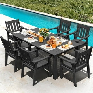 Outdoor Dining Set Bronze Cast Aluminum Scrollwork Swivel Traditional