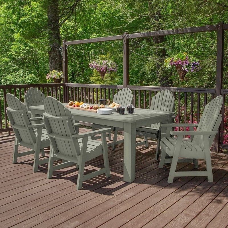 Outdoor Dining Set with High-Back Chairs, Traditional Black Patio Layout