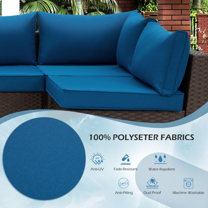 Outdoor Furniture Cushions Vibrant Blue Hue, Box Edge, Coastal Style