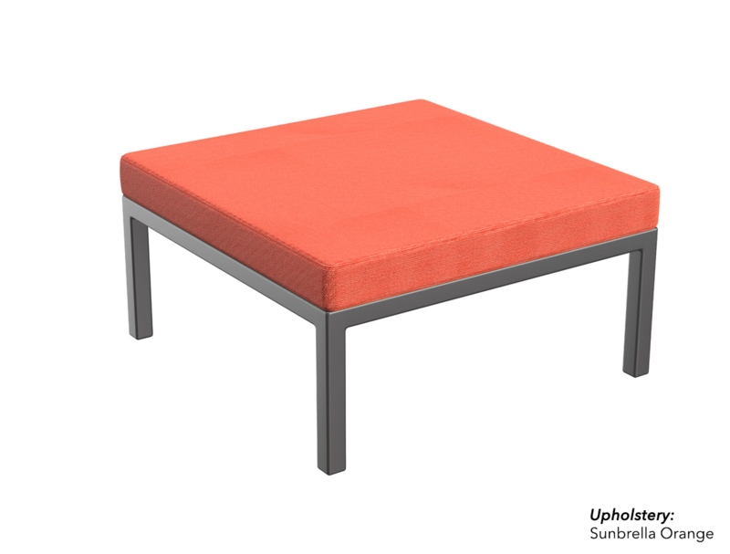 Outdoor Ottoman Charcoal Gray Gunmetal Slender Legs Modern Minimalist