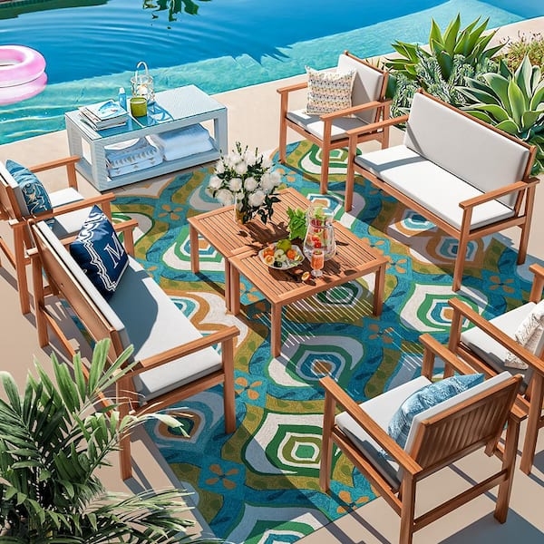 Outdoor Sectional, Black Modular L-Shaped with Glass Fire Guard