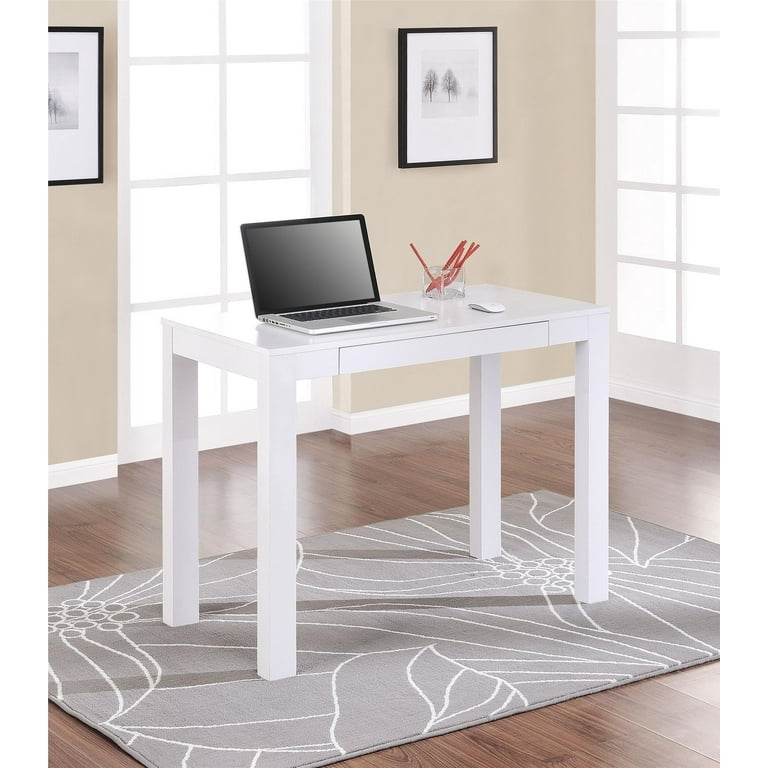 Parsons Desk Matte Finish Single Drawer Pull Knob Square Legs
