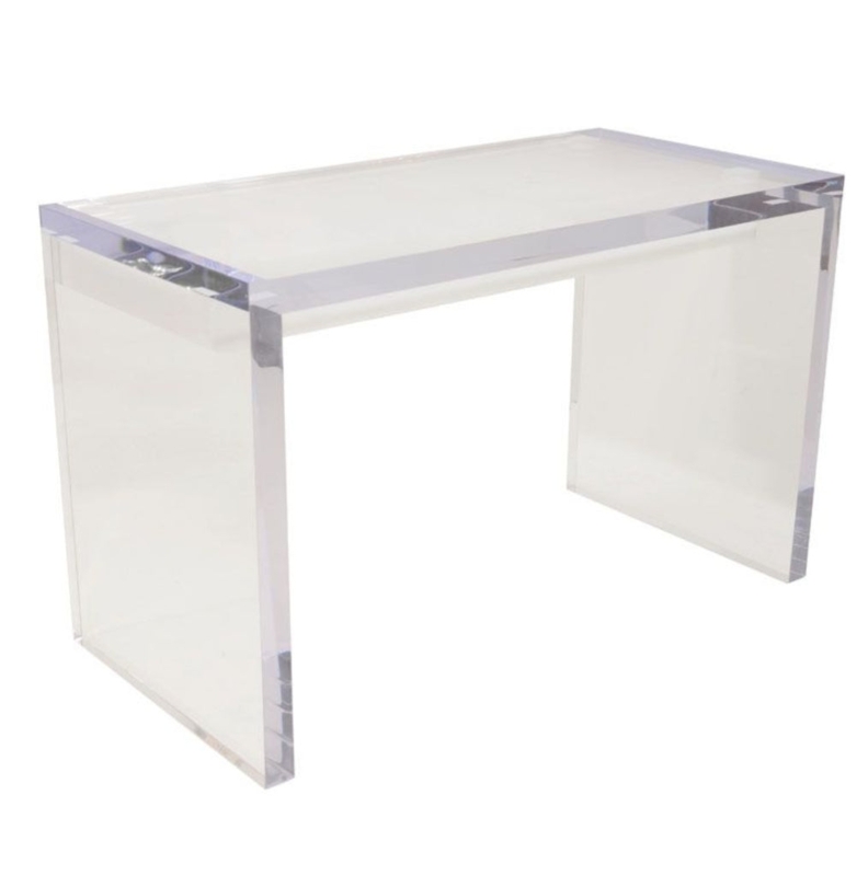 Parsons Desk Transparent Acrylic Slab Top Parsons Silhouette