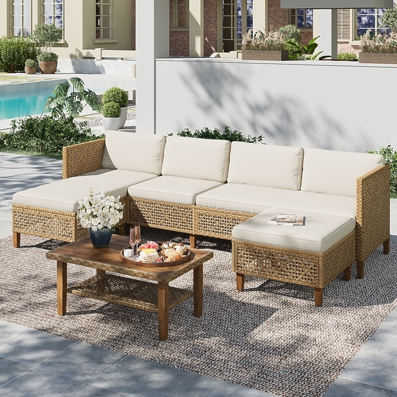 Patio Conversation Set Curved Silhouette Espresso Wicker
