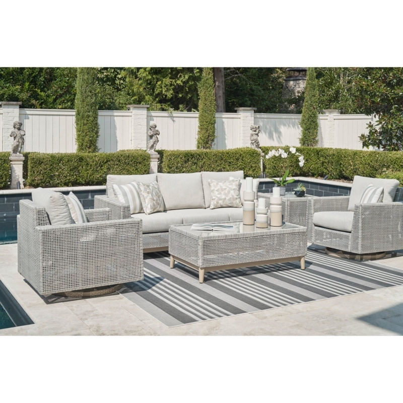 Patio Conversation Set Deep Seating with Swivel Base Chairs