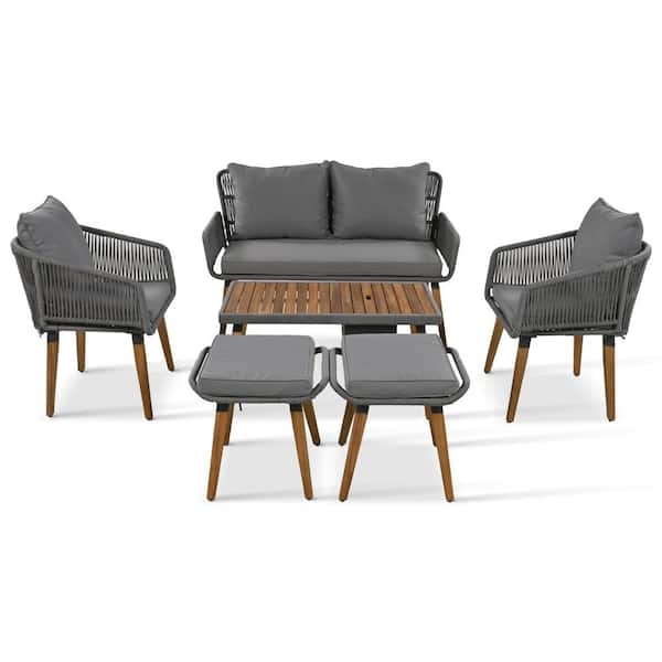 Patio Conversation Set Ice Bucket Insert, Glass Top Table, Contemporary