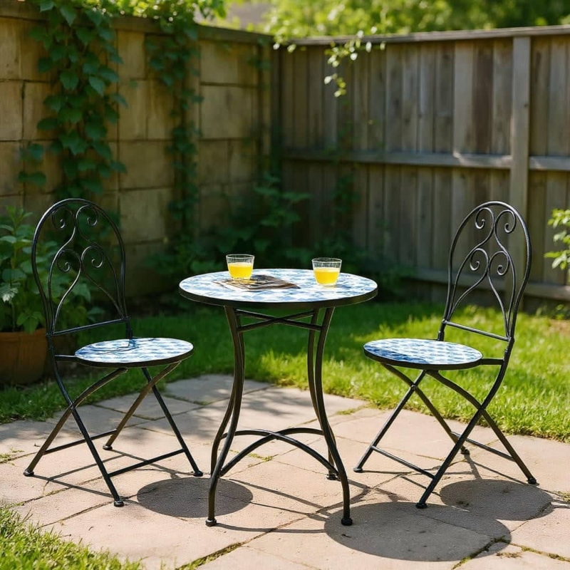 Patio Dining Set Dark Espresso Woven Armless 7 Piece Rectangular Table