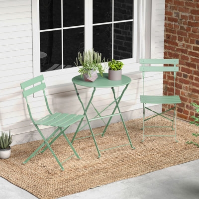 Patio Dining Set Folding Mechanism Matte Black Metal Folding Black Metal Outdoor Furniture