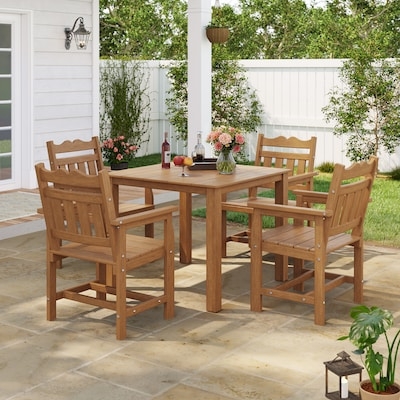 Patio Dining Set Traditional Lattice Work Bronze Finish Round Table
