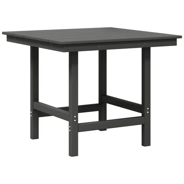 Patio Dining Table Square Slate Gray Composite Slatted
