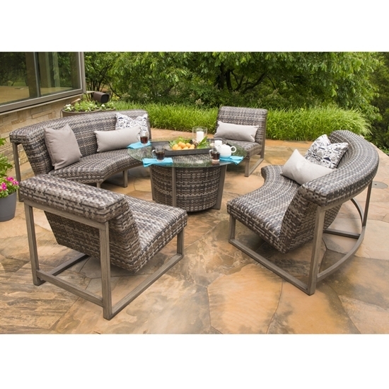 Patio Furniture Set: Curved Silhouette, Chat Height Table