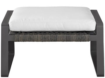 Patio Ottoman Basket Weave Cube Silhouette Natural Tan Coastal Patio