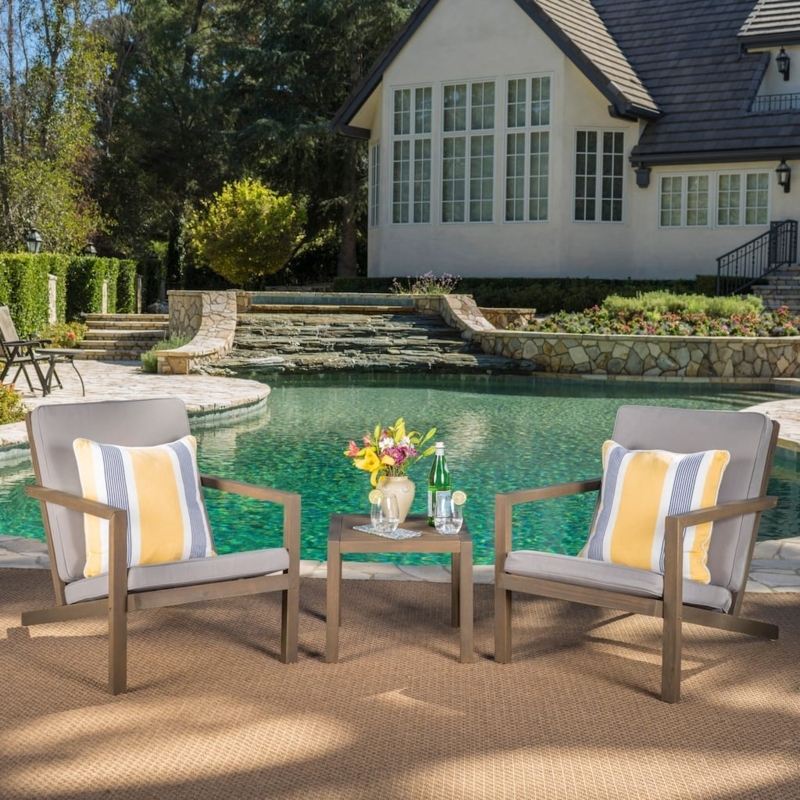 Patio Seating Group Modern Boho Outdoor Chat Set Woven Barrel Back