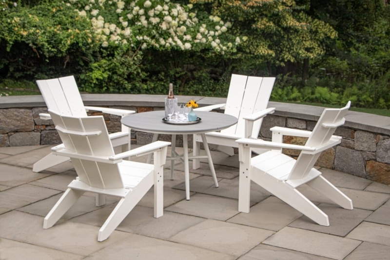 Patio Seating Set Strap Outdoor Furniture Cushionless Woven Straps Grey