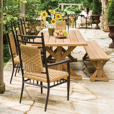 Patio Seating Set Traditional Woven Rolled Arms Dark Chocolate Weave