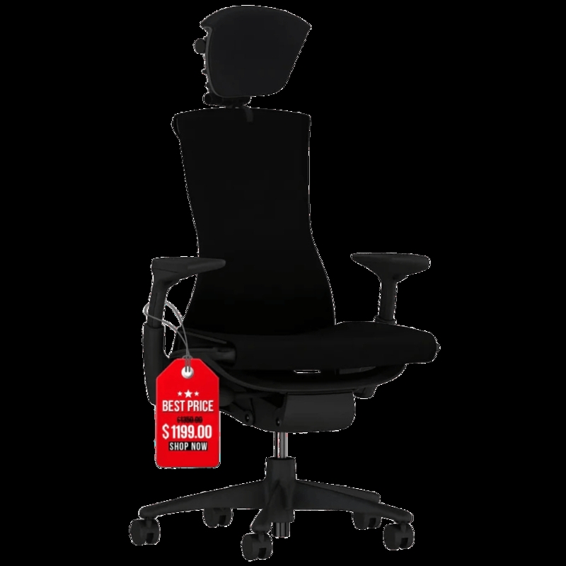 Pixelated Backrest Ergonomic Office Chair All Black High Performance