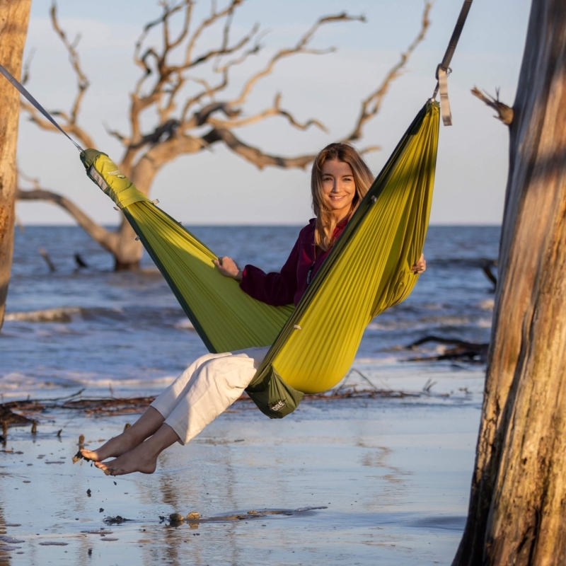 Quilted Double Hammock Forest Green Diamond Pattern Lakeside Camp