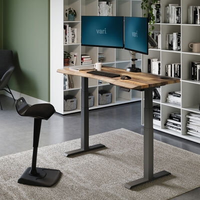 Reclaimed Wood Standing Desk Ergonomic Curved Edge
