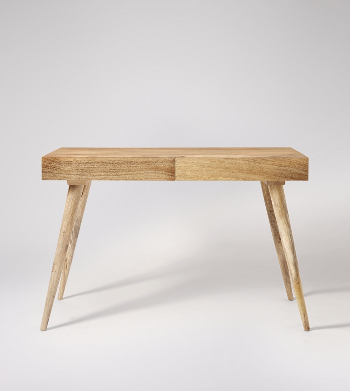 Retro Writing Desk with Chevron Drawer Fronts