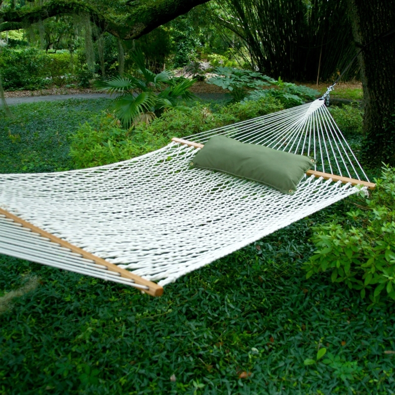 Rope Hammock Duracord Material Wood Spreader Bars Woven Texture Coastal